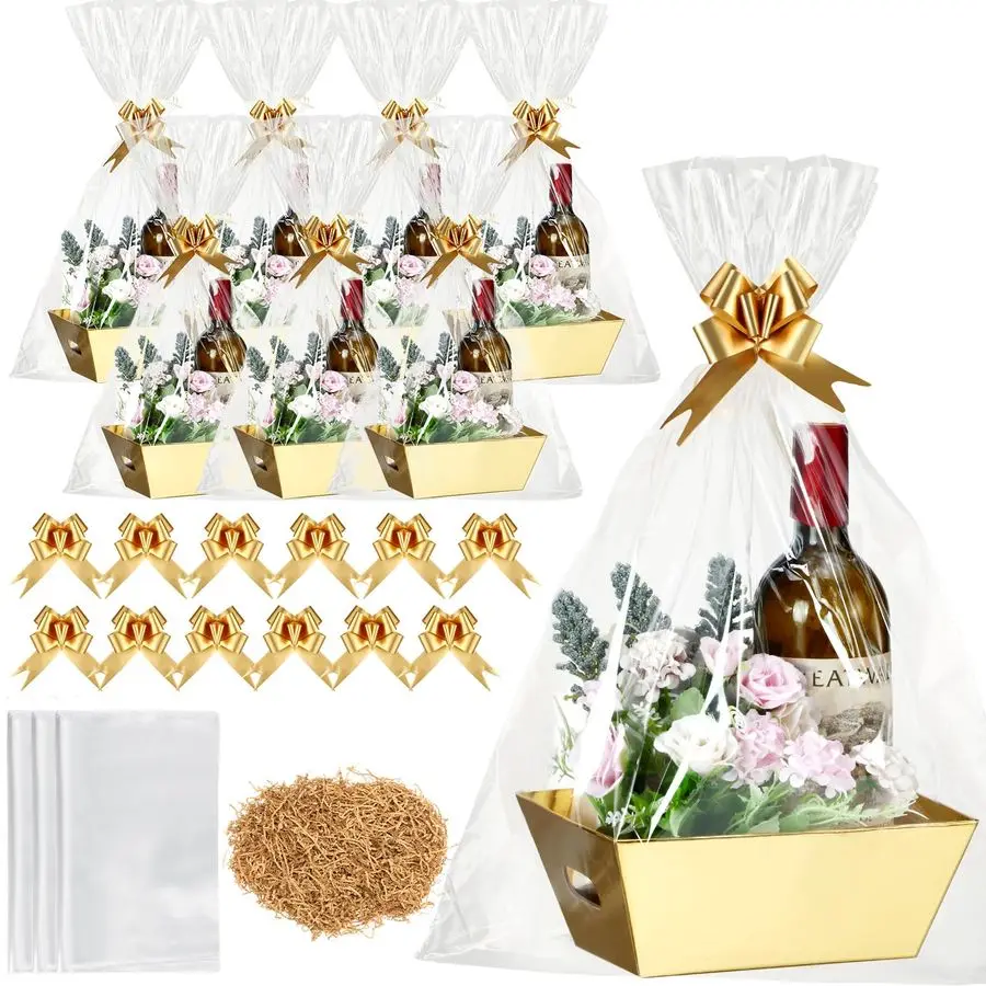 20 Set Empty Gift Baskets Bulk for Gifts Wrapping Kraft Basket to Fill with Cellophane Wrap Bows Bags Raffia for Valentines Wedd
20 Set Empty Gift Baskets Bulk for Gifts Wrapping Kraft Basket to Fill with Cellophane Wrap Bows Bags Raffia for Valentines Wedd