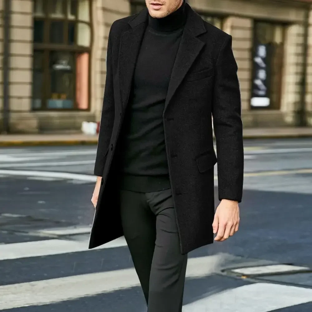 Casual Business Jackets Man Warm Coat Outerwear Men's British Style Long-sleeved Woolen Coat Autumn and Winter Men's Trendy Coat 
Casual Business Jackets Man Warm Coat Outerwear Men's British Style Long-sleeved Woolen Coat Autumn and Winter Men's Trendy Coat