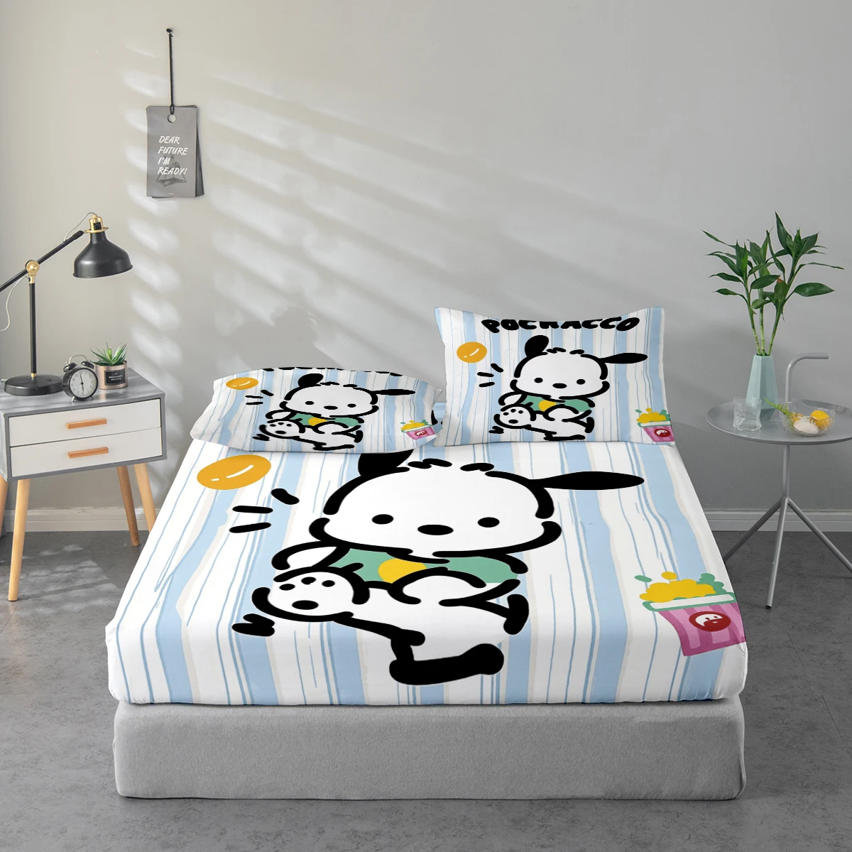 3-Piece High-Definition Digital Printed Bed Sheet Set, Pochacco Pattern Bed Sheet Set, Large Floral Print Bed Sheet Set, Includes 1 Fitted Sheet + 1/2 Pillowcases, Suitable for Bedroom, Guest Room, Home Decoration, Polyester Fiber Fitted Sheet + Pillowcas
3-Piece High-Definition Digital Printed Bed Sheet Set, Pochacco Pattern Bed Sheet Set, Large Floral Print Bed Sheet Set, Includes 1 Fitted Sheet + 1/2 Pillowcases, Suitable for Bedroom, Guest Room, Home Decoration, Polyester Fiber Fitted Sheet + Pillowcas
