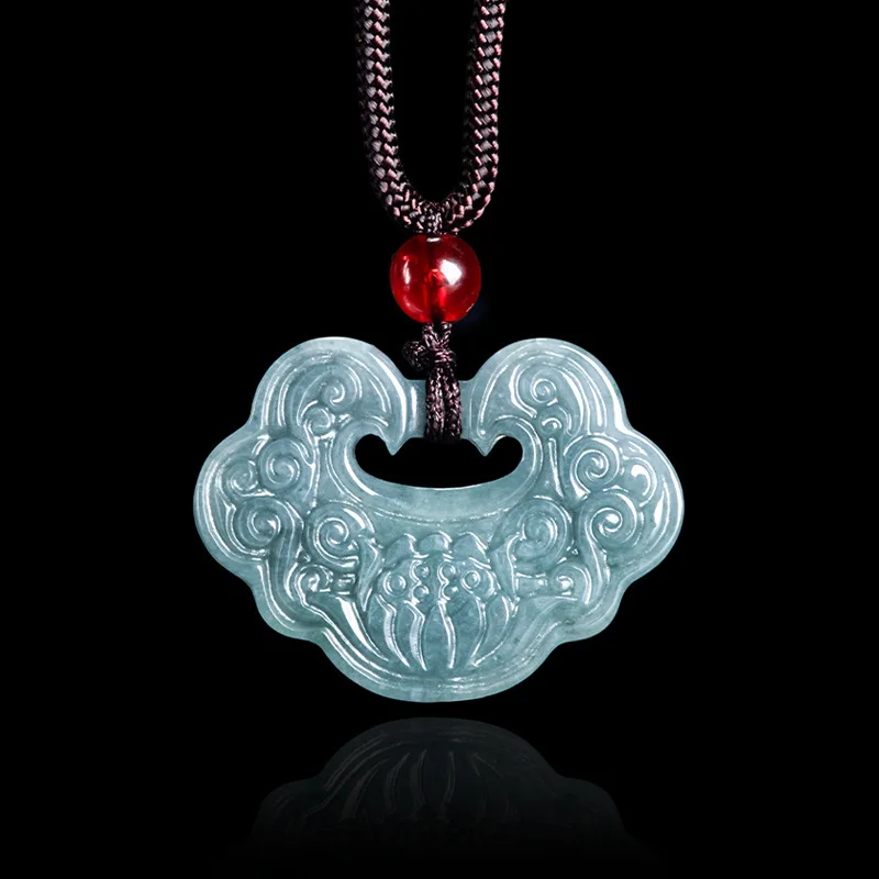 Authentic Natural A-grade Jade Blue Water Lotus Ruyi Pendant Glutinous Jadeite Male's Charms Female's Jewelry Wholesale
Authentic Natural A-grade Jade Blue Water Lotus Ruyi Pendant Glutinous Jadeite Male's Charms Female's Jewelry Wholesale