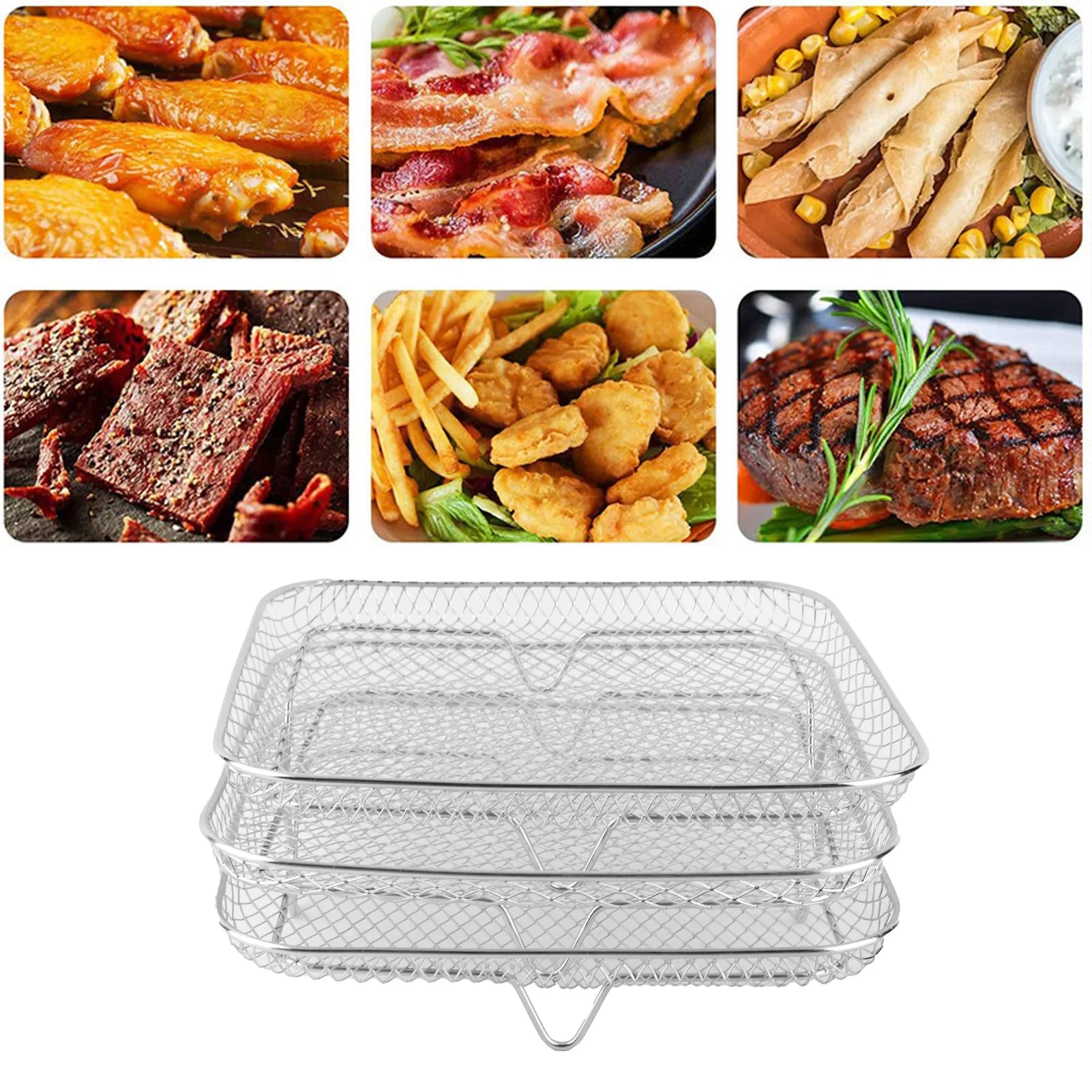 3 шт., штабелируемая стойка для дегидратора из нержавеющей стали 304, набор 8-дюймовых круглых аксессуаров для фритюрницы для фритюрницы, скороварки
3 шт., штабелируемая стойка для дегидратора из нержавеющей стали 304, набор 8-дюймовых круглых аксессуаров для фритюрницы для фритюрницы, скороварки