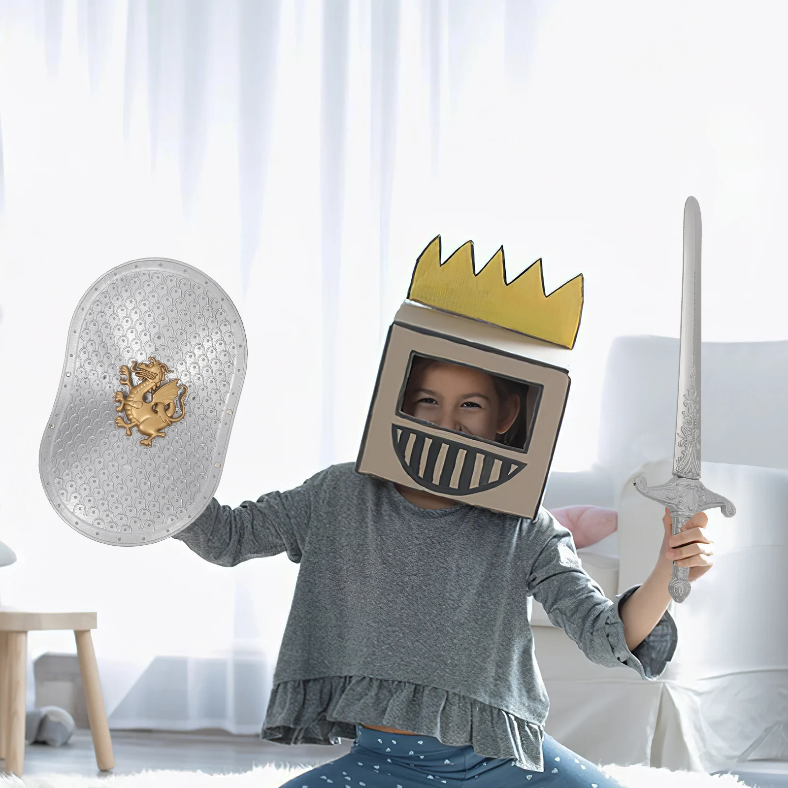 Boys Knight Costumes Soft Durable Set Plastic Safe Halloween Shining Battle Props
Boys Knight Costumes Soft Durable Set Plastic Safe Halloween Shining Battle Props