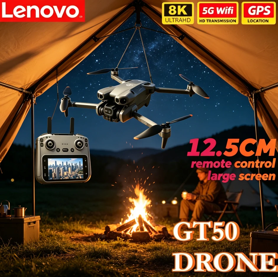 Lenovo GT50 Drone 4.3'' Screen Remote Control 8K EIS GPS Foldable Quadcopter Lightweight Beginner Drone for Adults Travel
Lenovo GT50 Drone 4.3'' Screen Remote Control 8K EIS GPS Foldable Quadcopter Lightweight Beginner Drone for Adults Travel