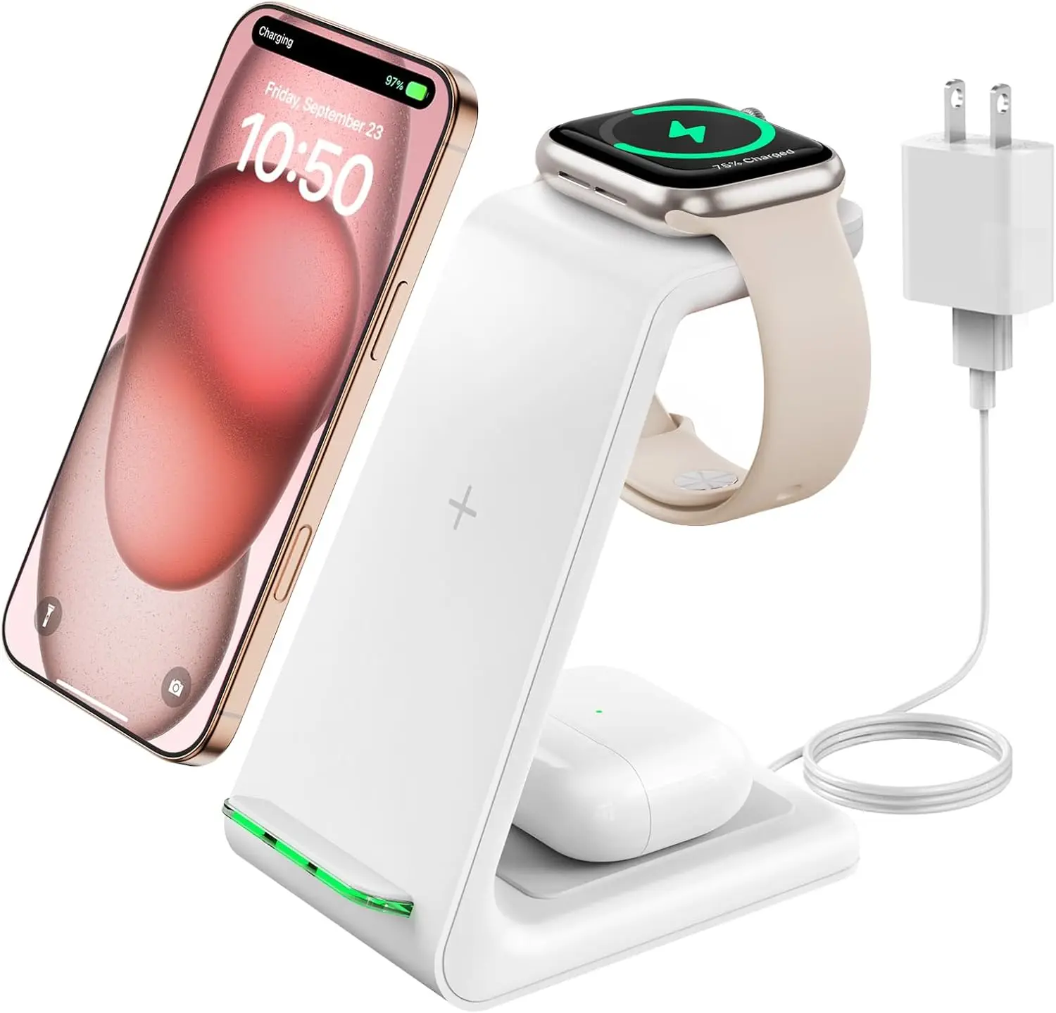 3 in 1 Wireless Charging Station for Apple, Fast Wireless Charger Stand Dock
3 in 1 Wireless Charging Station for Apple, Fast Wireless Charger Stand Dock