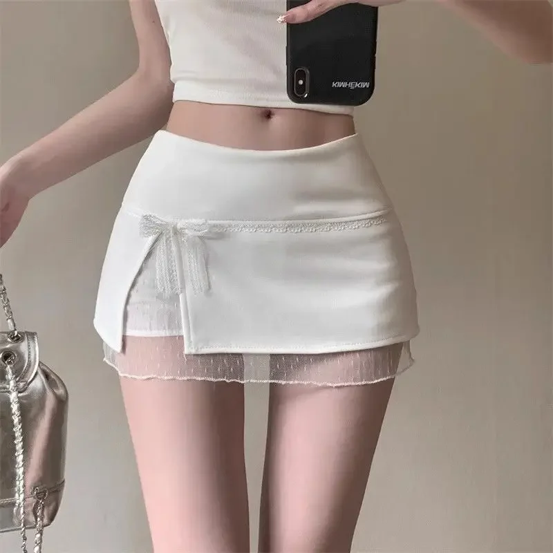 Mini Skirts Women Patchwork Lace Bow Hotsweet Summer A-Line Skirt with Safety Pants Fashion Side Slit Bodycon 2025 Lady Skirts
Mini Skirts Women Patchwork Lace Bow Hotsweet Summer A-Line Skirt with Safety Pants Fashion Side Slit Bodycon 2025 Lady Skirts