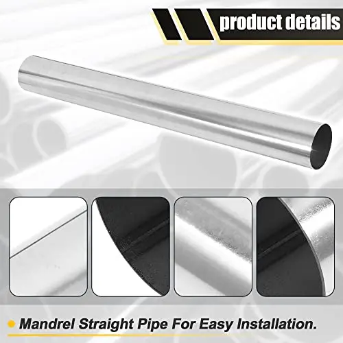 304 Stainless Steel Straight Mandrel Exhaust Tube 3.5 Inch OD × 30 Inch Length Universal DIY Fit
304 Stainless Steel Straight Mandrel Exhaust Tube 3.5 Inch OD × 30 Inch Length Universal DIY Fit