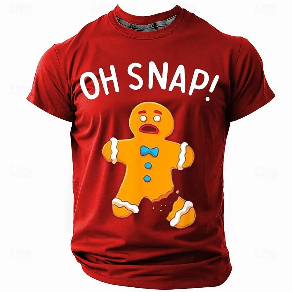 Funny Gingerbread Graphic Men's T-Shirt Fashion Casual Comfortable Short Sleeve Tees Christmas Theme Round Neck Pullover For Men 
Funny Gingerbread Graphic Men's T-Shirt Fashion Casual Comfortable Short Sleeve Tees Christmas Theme Round Neck Pullover For Men