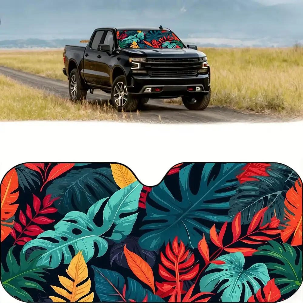 Tropic Leaves Pattern Sun Visor Reusable Aluminum Foil UV Protector Heat Three-layer Insulation Windshield Sunshades
Tropic Leaves Pattern Sun Visor Reusable Aluminum Foil UV Protector Heat Three-layer Insulation Windshield Sunshades
