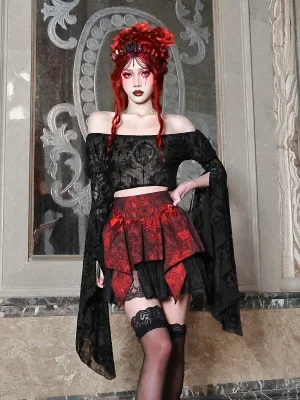 New Japanese Harajuku Girls High Waist Jacquard Gothic Red Black Lace Bow Skirts Fashion Kawaii Hot Girl Skirts Suit
New Japanese Harajuku Girls High Waist Jacquard Gothic Red Black Lace Bow Skirts Fashion Kawaii Hot Girl Skirts Suit