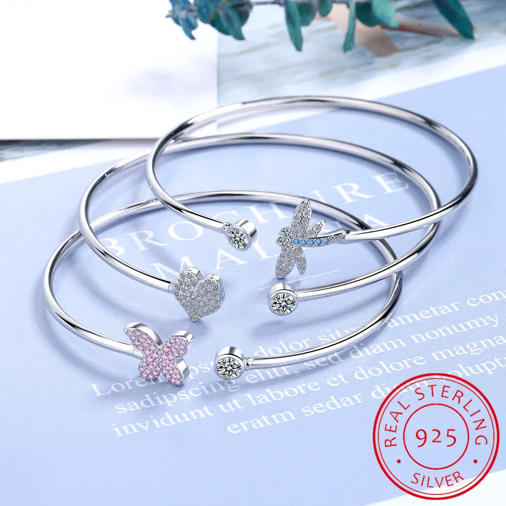 Luxury Dragonfly/Butterfly 925 Sterling Silver Adjustable Open Bracelet Bangle for Women Wedding on Hand Love Designer S5214
Luxury Dragonfly/Butterfly 925 Sterling Silver Adjustable Open Bracelet Bangle for Women Wedding on Hand Love Designer S5214