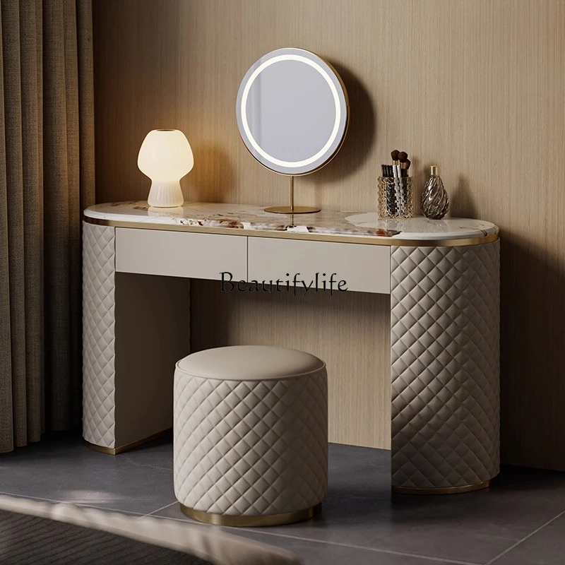 Light luxury dresser bedroom premium villa large flat marble fashion simple makeup table
Light luxury dresser bedroom premium villa large flat marble fashion simple makeup table