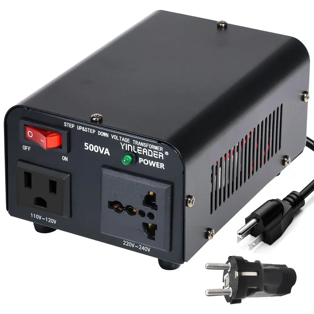 Преобразователь напряжения 500 Вт, 110/120 В в 220/240 В, повышающий/понижающий трансформатор, 110 В в 220 В, 220 В в 110 В, с американским сетевым шнуром и вилкой стандарта США.
Преобразователь напряжения 500 Вт, 110/120 В в 220/240 В, повышающий/понижающий трансформатор, 110 В в 220 В, 220 В в 110 В, с американским сетевым шнуром и вилкой стандарта США.