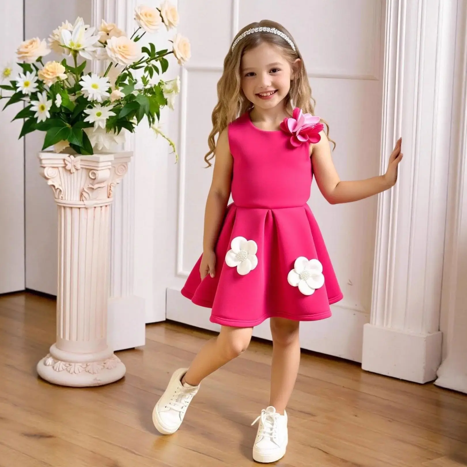 Sweet Girls Flower Beaded Princess Dress For Children Wedding Bridesmaid Birthday Party Ceremony Performance Pageant Gown
Sweet Girls Flower Beaded Princess Dress For Children Wedding Bridesmaid Birthday Party Ceremony Performance Pageant Gown