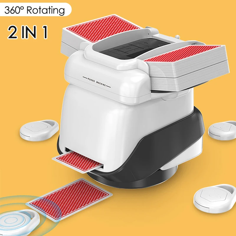 360° Rotating 2 In 1 Automatic Cards Shuffling Dealing Machine 4 Decks Cards Shuffler And Dispenser for Home Party Games
360° Rotating 2 In 1 Automatic Cards Shuffling Dealing Machine 4 Decks Cards Shuffler And Dispenser for Home Party Games