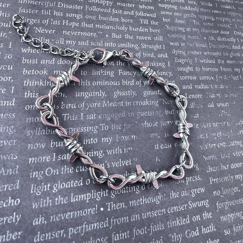Barbed Wire Chunky Retro 90s Inspired Streetwear Bracelet Yall'ternative Western Cattle Fence Vibes
Barbed Wire Chunky Retro 90s Inspired Streetwear Bracelet Yall'ternative Western Cattle Fence Vibes