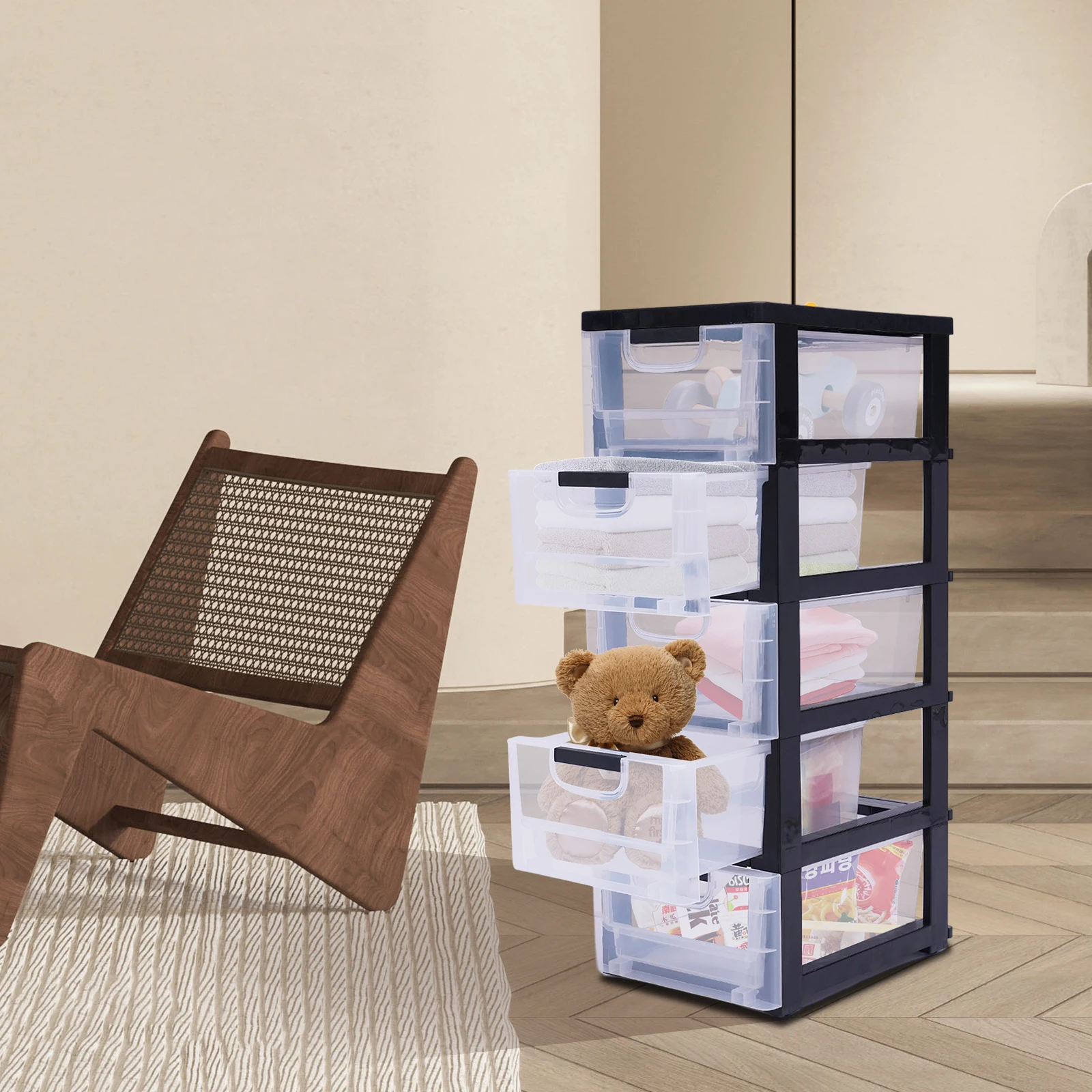 5 Drawer Storage Organizer, Plastic Drawers Stackable, Vertical Storage Tower, Storage Cabinet Drawers Organizer 30*40*84cm
5 Drawer Storage Organizer, Plastic Drawers Stackable, Vertical Storage Tower, Storage Cabinet Drawers Organizer 30*40*84cm