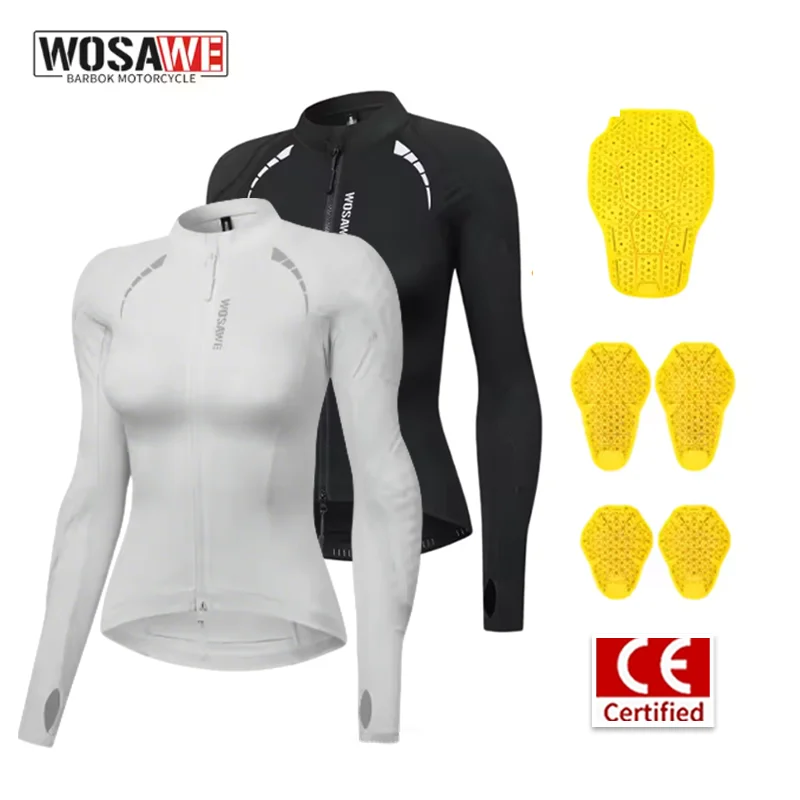 WOSAWE Women Motorcycle Jacket Summer Breathable Slim Fit Moto Riding Coat Full Zipper Reflective Long Sleeve Built-in CE Pads
WOSAWE Women Motorcycle Jacket Summer Breathable Slim Fit Moto Riding Coat Full Zipper Reflective Long Sleeve Built-in CE Pads