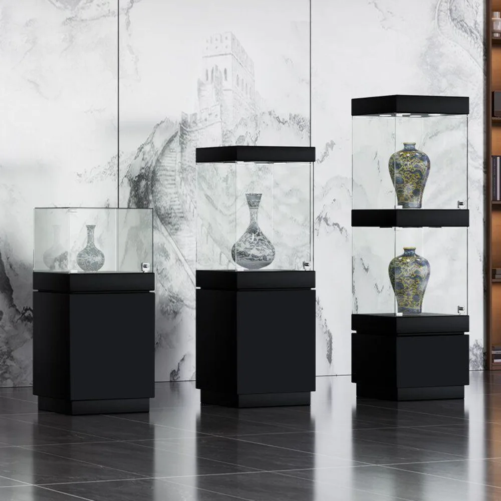 High Gloss Paint Glass Display Case Wooden Museum Showcase Jewelry Counter for Antique Porcelain Jade Collectibles Cabinet
High Gloss Paint Glass Display Case Wooden Museum Showcase Jewelry Counter for Antique Porcelain Jade Collectibles Cabinet