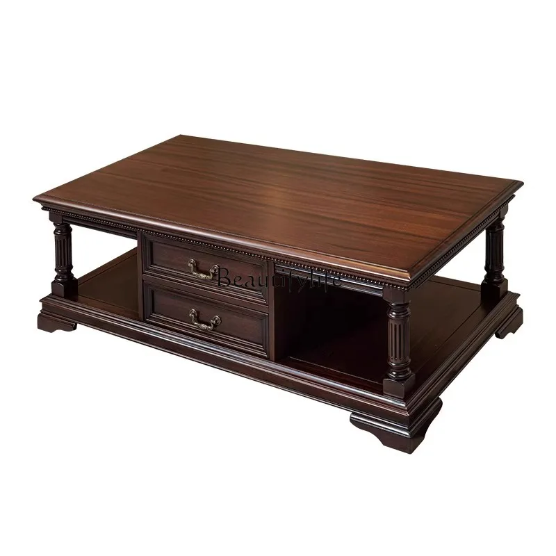 Tea table Solid wood living room Household tea table Light luxury high-end American table Rectangle
Tea table Solid wood living room Household tea table Light luxury high-end American table Rectangle