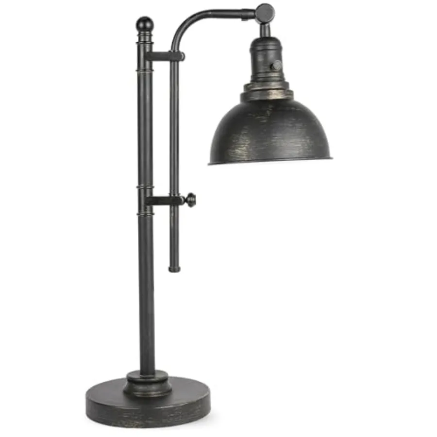 Rustic Desk Lamp Adjustable, Industrial Style Metal Task Lamps 25"-29", Vintage Work Light, Farmhouse Reading Lamp in Aged Fini
Rustic Desk Lamp Adjustable, Industrial Style Metal Task Lamps 25"-29", Vintage Work Light, Farmhouse Reading Lamp in Aged Fini