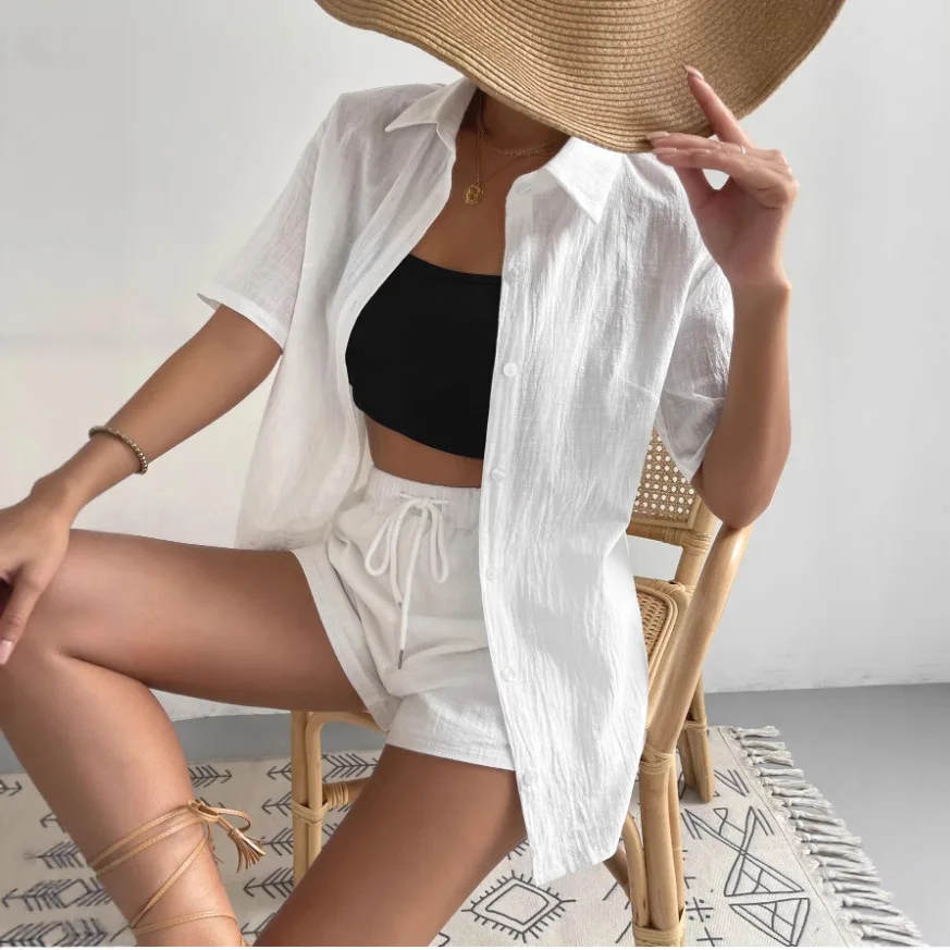 Tracksuit Cotton Linen Two Piece Set Women Summer Casual Shirt Top Vacation Shorts Set Suit Beach Joggers 2025 Outfits Matching
Tracksuit Cotton Linen Two Piece Set Women Summer Casual Shirt Top Vacation Shorts Set Suit Beach Joggers 2025 Outfits Matching