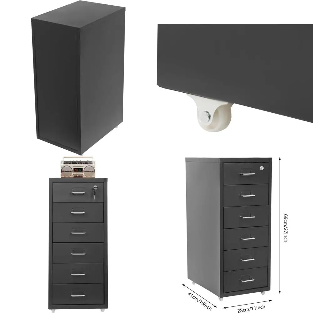 27 Metal Vertical File Cabinet with Lock, Mobile Under-Desk Storage for Home Office Documents
27 Metal Vertical File Cabinet with Lock, Mobile Under-Desk Storage for Home Office Documents