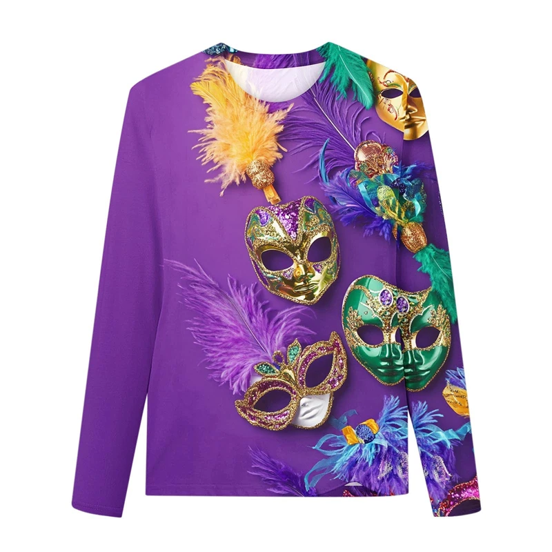 Mardi Gras Men Women T Shirt Mask 3D Printed Long Sleeved T-shirt New Spring Casual Outdoor Vacation Streetwear Tees Tops
Mardi Gras Men Women T Shirt Mask 3D Printed Long Sleeved T-shirt New Spring Casual Outdoor Vacation Streetwear Tees Tops