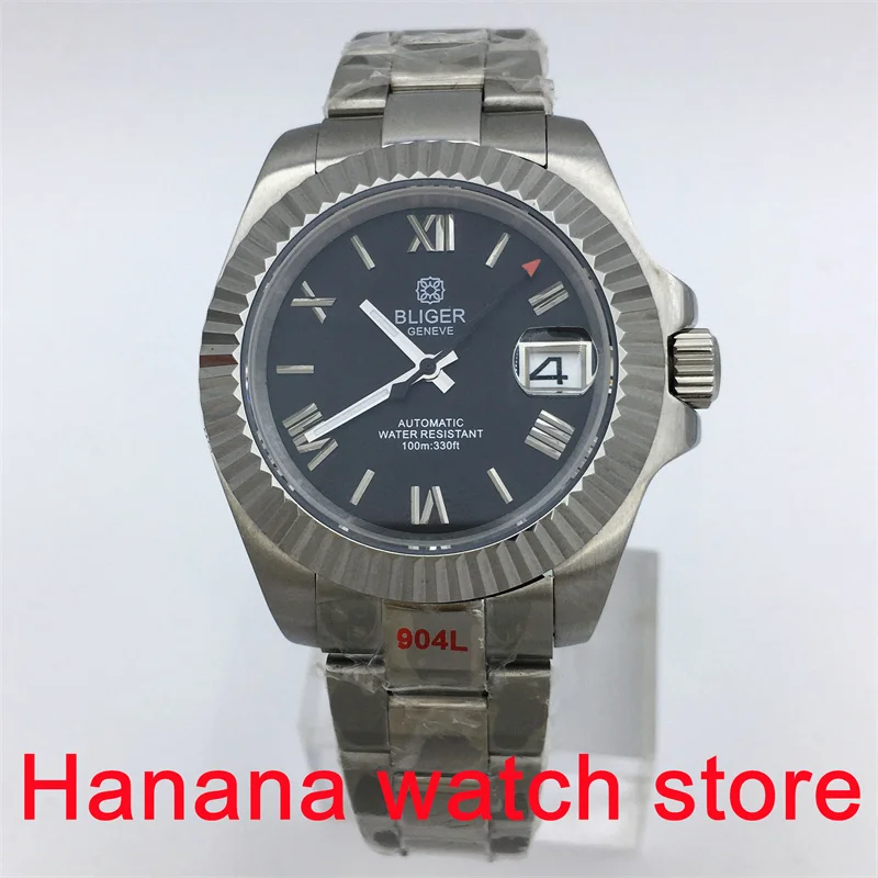 BLIGER NH35A Mechanical men's Watch 40mm silver case Black grey Roman dial sapphire glass in polished steel
BLIGER NH35A Mechanical men's Watch 40mm silver case Black grey Roman dial sapphire glass in polished steel