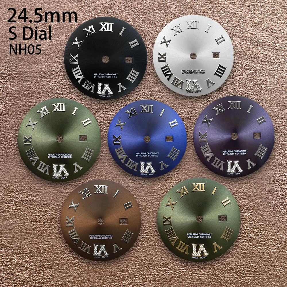 24.5mm S Logo Diamond Rome Dial Suitable For NH05 Janpan Movement Sunray Dial Watch Modification Accessories
24.5mm S Logo Diamond Rome Dial Suitable For NH05 Janpan Movement Sunray Dial Watch Modification Accessories