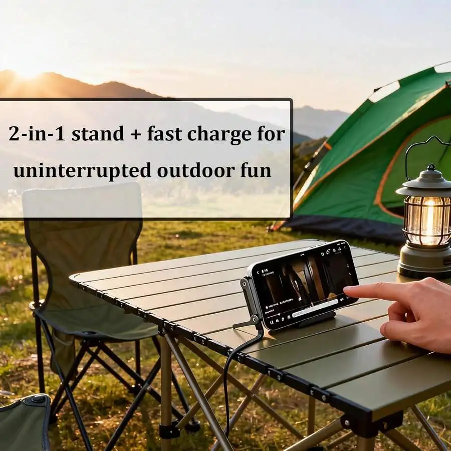 Compact 240W Type-C Fast Charging Cable With Built-In Adjustable Phone Stand For Outdoor Camping, Gaming, And Travel
Compact 240W Type-C Fast Charging Cable With Built-In Adjustable Phone Stand For Outdoor Camping, Gaming, And Travel