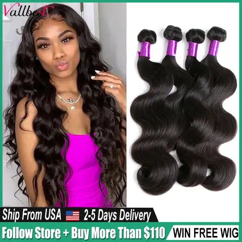 Vallbest Peruvian Body Wave Bundles Remy Wavy Human Hair Extensions 3 4 Bundles Deals 100% Body Wave Human Hair Bundles