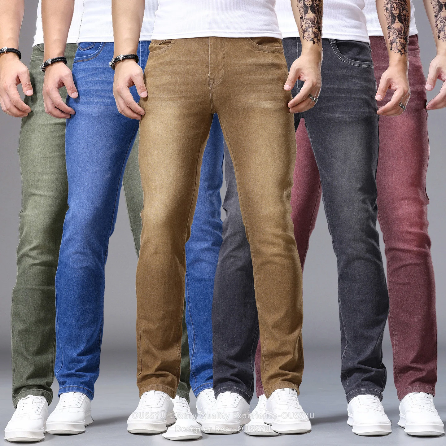 Men's Classic Stretch Skinny Colorful Jeans Slim Fit Denim Pants Tapered Multi-Color Casual Joggers Long Trousers Men Streetwear
Men's Classic Stretch Skinny Colorful Jeans Slim Fit Denim Pants Tapered Multi-Color Casual Joggers Long Trousers Men Streetwear