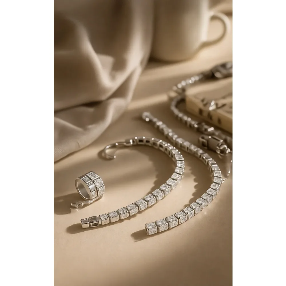 Набор регулируемых теннисных браслетов-манжет из стерлингового серебра 925 пробы с позолотой 14K для женщин
Набор регулируемых теннисных браслетов-манжет из стерлингового серебра 925 пробы с позолотой 14K для женщин