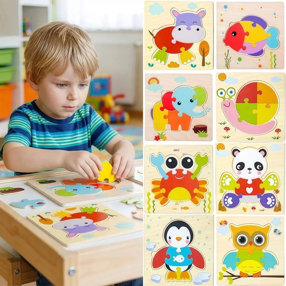 Fun 3D Wooden puzzle Safe Cartoon Animals Cognitive Jigsaw Puzzle Lifelike Portable Intelligence Puzzle Set Kid Educational Toys
Fun 3D Wooden puzzle Safe Cartoon Animals Cognitive Jigsaw Puzzle Lifelike Portable Intelligence Puzzle Set Kid Educational Toys