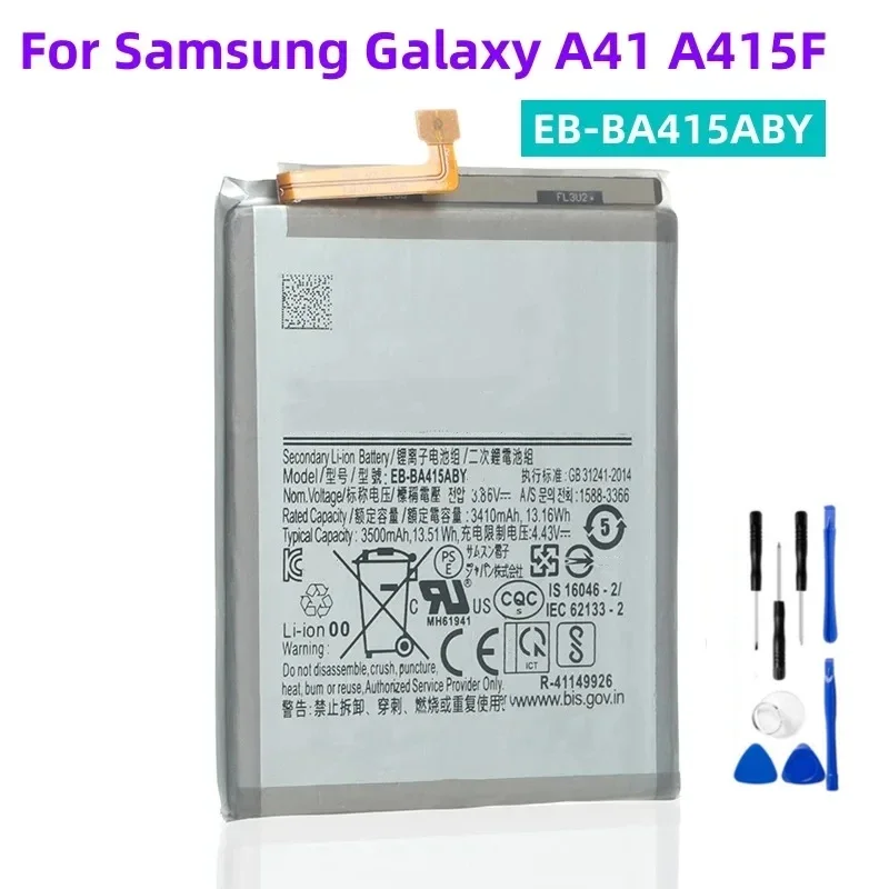 Новая сменная батарея EB-BA415ABY для Samsung Galaxy A41 A415F, аккумулятор для телефона 3500 мАч + бесплатные инструменты
Новая сменная батарея EB-BA415ABY для Samsung Galaxy A41 A415F, аккумулятор для телефона 3500 мАч + бесплатные инструменты