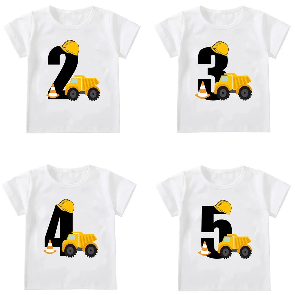 Kids Boys T-shirts Baby Short Sleeve Excavator Tops Children Fashion Tshirt 1 2 3 4 5 Years Boy Construction Birthday Shirts
Kids Boys T-shirts Baby Short Sleeve Excavator Tops Children Fashion Tshirt 1 2 3 4 5 Years Boy Construction Birthday Shirts