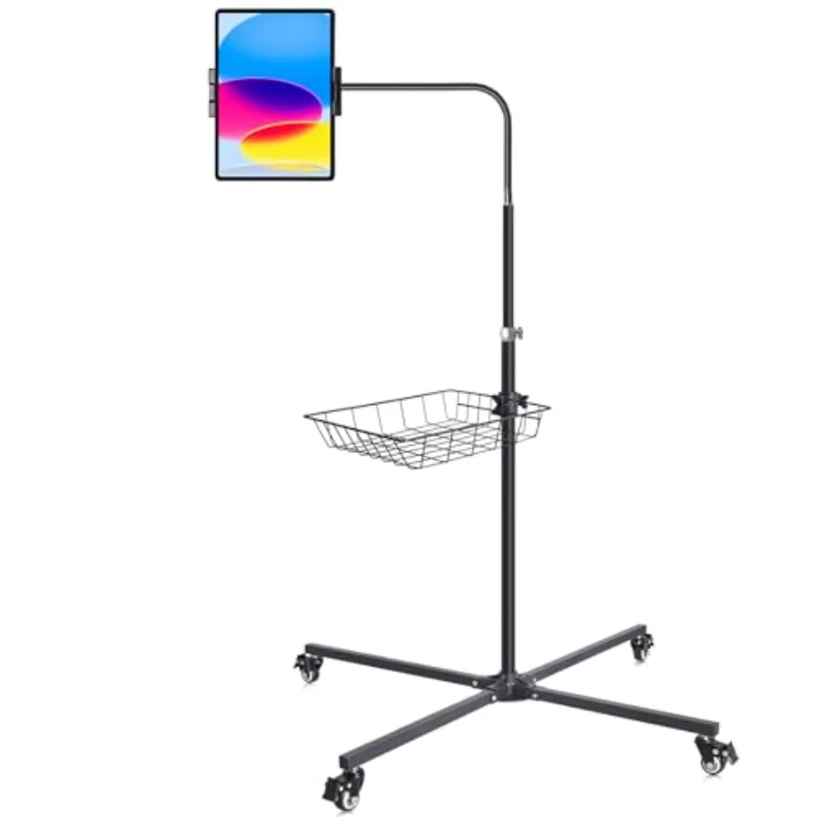 Premium Rolling Tablet Floor Stand with Heavy Duty Industrial Wheels Storage Basket Tall Adjustable iPad Stand Floor on Wheels
Premium Rolling Tablet Floor Stand with Heavy Duty Industrial Wheels Storage Basket Tall Adjustable iPad Stand Floor on Wheels