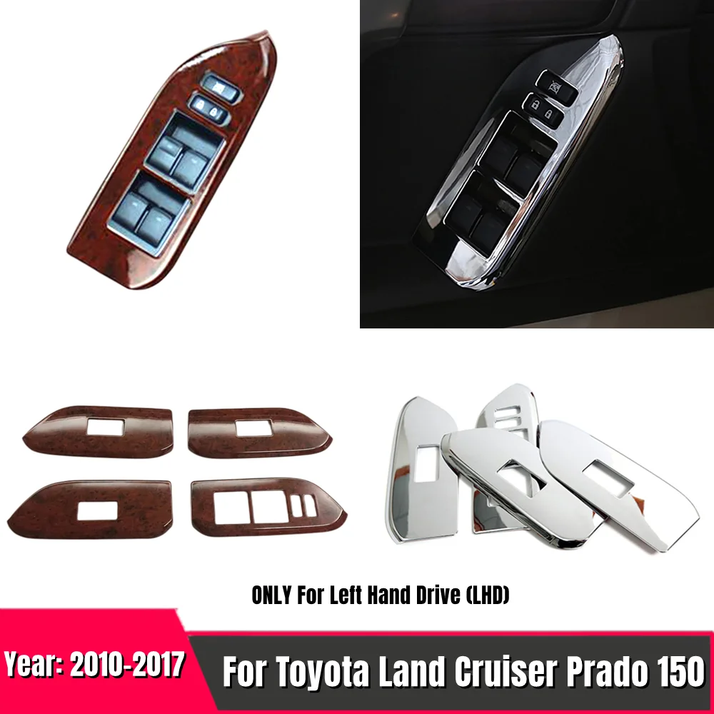 For Toyota Land Cruiser Prado FJ 150 2010-2017 Accessories window glass button lifting switch sticker cover Chrome/Wood grain
For Toyota Land Cruiser Prado FJ 150 2010-2017 Accessories window glass button lifting switch sticker cover Chrome/Wood grain