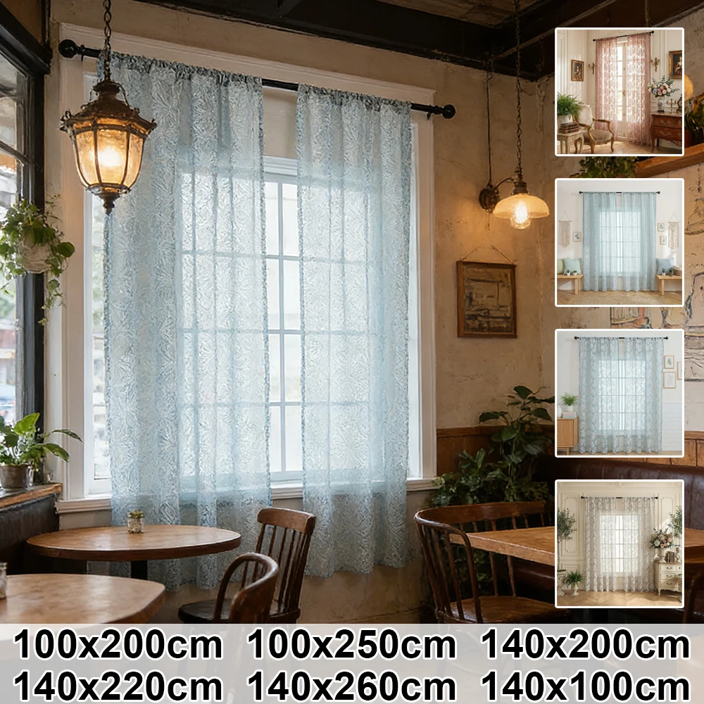 Dustproof Semi Transparent Window Curtains Solid Color Floral Lace Sheer Voile Panels Light Filtering Drapes for Balcony Kitchen
Dustproof Semi Transparent Window Curtains Solid Color Floral Lace Sheer Voile Panels Light Filtering Drapes for Balcony Kitchen