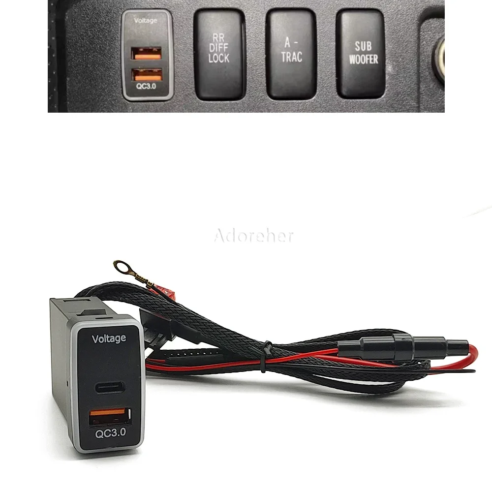 Автомобильное зарядное устройство, внешний диаметр QC3.0, USB-интерфейс, два разъема для зарядки сотового телефона, для Toyota FJ Cruiser, автомобильные аксессуары
Автомобильное зарядное устройство, внешний диаметр QC3.0, USB-интерфейс, два разъема для зарядки сотового телефона, для Toyota FJ Cruiser, автомобильные аксессуары