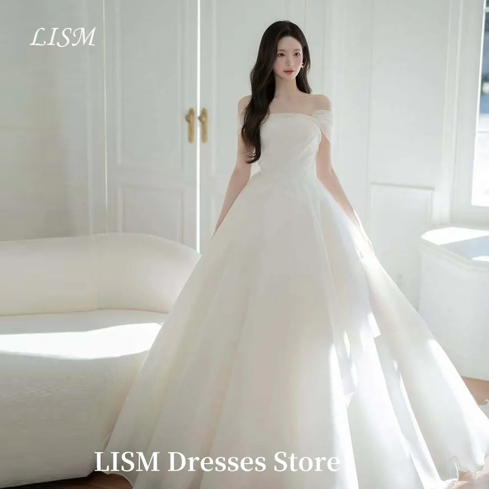 LISM Elegant Korea Wedding Dresses Photo Shoot Strapless Off Shoulder Simple Floor Length Bridal Gowns 웨딩드레스 Customized
LISM Elegant Korea Wedding Dresses Photo Shoot Strapless Off Shoulder Simple Floor Length Bridal Gowns 웨딩드레스 Customized