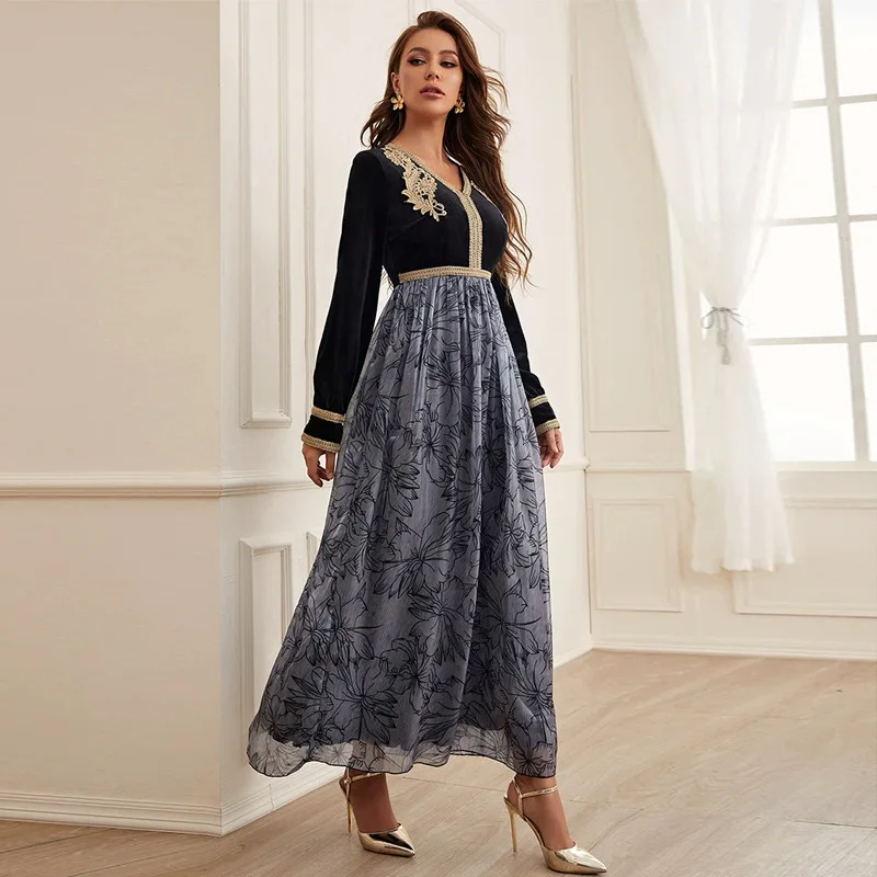 Fashion Women High Waist Long Sleeve V-Neck Organza Maxi Dress Turkey Dubai Abaya Muslim Kaftan Islamic Evening Party Dresses
Fashion Women High Waist Long Sleeve V-Neck Organza Maxi Dress Turkey Dubai Abaya Muslim Kaftan Islamic Evening Party Dresses