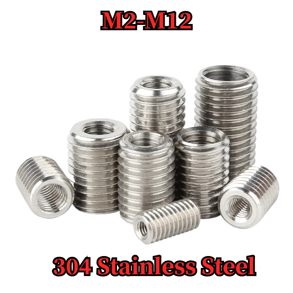 304 Stainless Steel Inside Outside Thread Adapter Screw Sheath Thread Insert Sleeve Conversion Nuts M2 M2.5 M3 M4 M5 M6~M12
304 Stainless Steel Inside Outside Thread Adapter Screw Sheath Thread Insert Sleeve Conversion Nuts M2 M2.5 M3 M4 M5 M6~M12