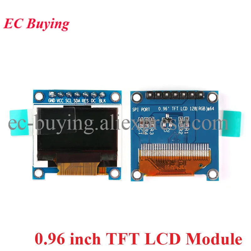 0.96 inch TFT LCD Module 12864 128x64 0.96" LED Dispaly Screen Full Color Parallel / Serial Interface ST7735 Driver 3.3V 7pin
0.96 inch TFT LCD Module 12864 128x64 0.96" LED Dispaly Screen Full Color Parallel / Serial Interface ST7735 Driver 3.3V 7pin