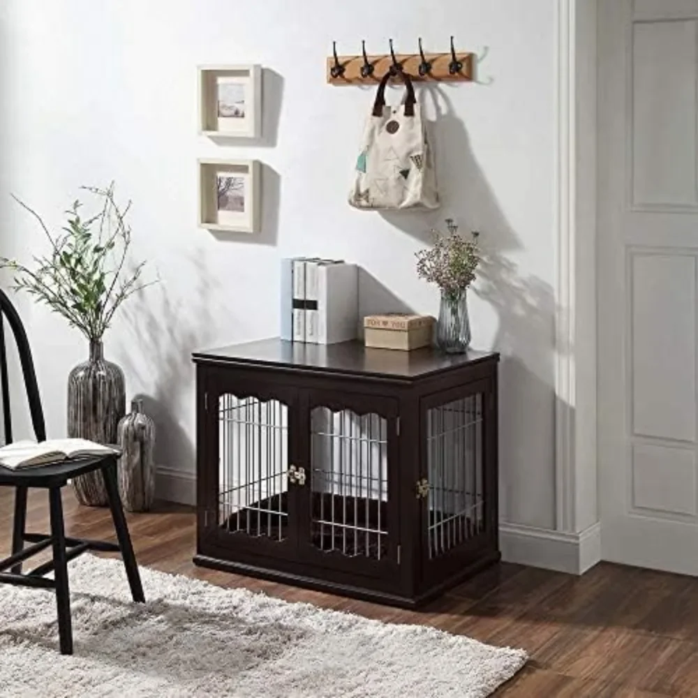 Medium Dog Furniture Style Dog Cage, Interior Aesthetics Puppy Kennel, Modern Decorative Wood Wire Pet House Dog Cage, Espresso
Medium Dog Furniture Style Dog Cage, Interior Aesthetics Puppy Kennel, Modern Decorative Wood Wire Pet House Dog Cage, Espresso