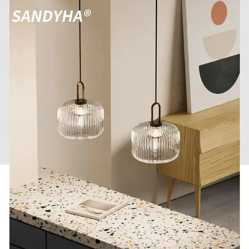 SANDYHA Nordic Striped Glass Pendant Light LED Lamp Hanging Chandelier Living Room Dining Table Lighting Bedroom Decoration Home
SANDYHA Nordic Striped Glass Pendant Light LED Lamp Hanging Chandelier Living Room Dining Table Lighting Bedroom Decoration Home
