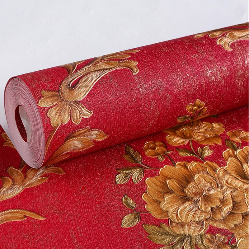 European Red 3D Flowers Waterproof Wallpaper Rolls Pastrol Floral 3 D Damascus Wall Papers Wedding Living Room Home Decoartion
European Red 3D Flowers Waterproof Wallpaper Rolls Pastrol Floral 3 D Damascus Wall Papers Wedding Living Room Home Decoartion