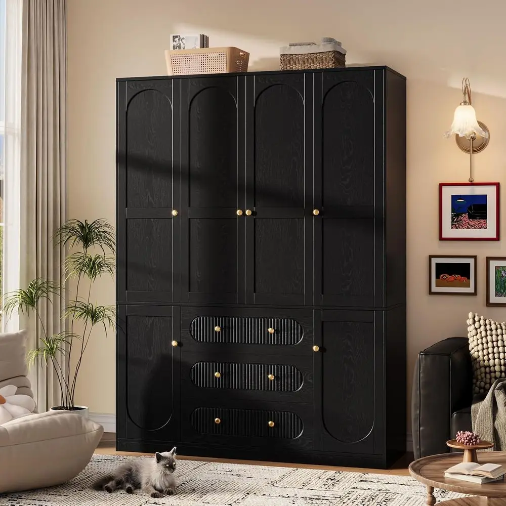 72 Large Wooden Armoire Closet Organizer with 3 Drawers & 3 Hanging Rods
72 Large Wooden Armoire Closet Organizer with 3 Drawers & 3 Hanging Rods
