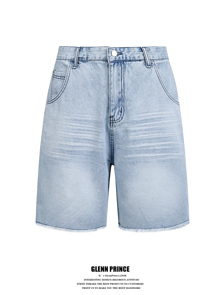 GPstudio American Retro Washed Frayed Denim Shorts Men Summer Street Loose Straight Wide Leg Five-Quarter Pants Casual Cotton
GPstudio American Retro Washed Frayed Denim Shorts Men Summer Street Loose Straight Wide Leg Five-Quarter Pants Casual Cotton