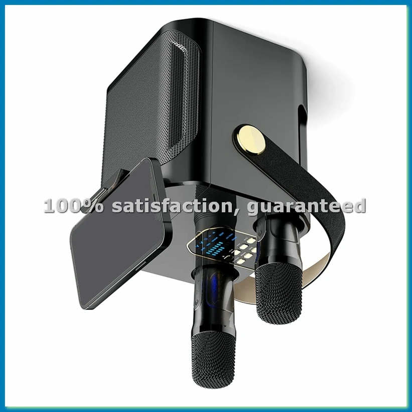 Мощная портативная Bluetooth-колонка для караоке с объемным стереозвуком 360°, беспроводным сабвуфером и двумя микрофонами, черная - ABWO
Мощная портативная Bluetooth-колонка для караоке с объемным стереозвуком 360°, беспроводным сабвуфером и двумя микрофонами, черная - ABWO